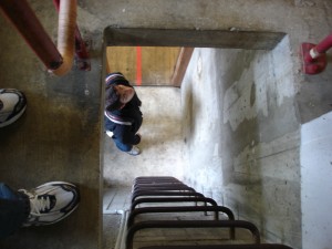 The only point of access to the squash court